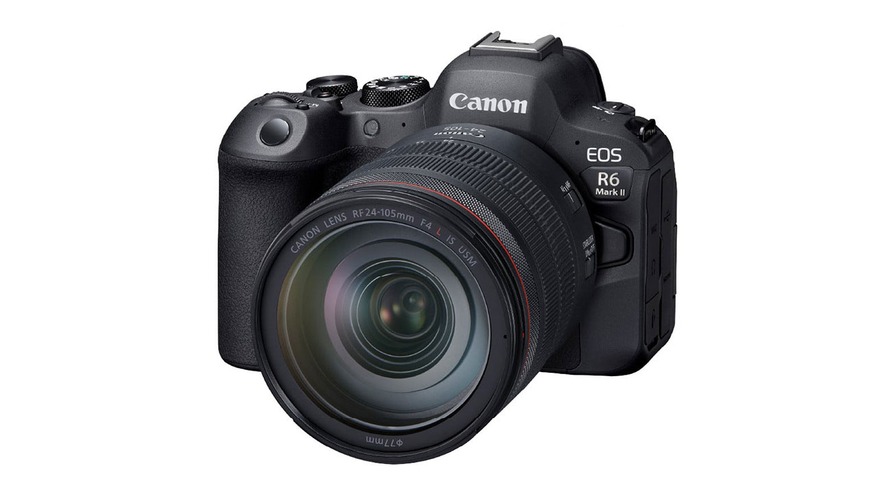 CANON EOS R6 Mark II ボディの正面（レンズ装着時）